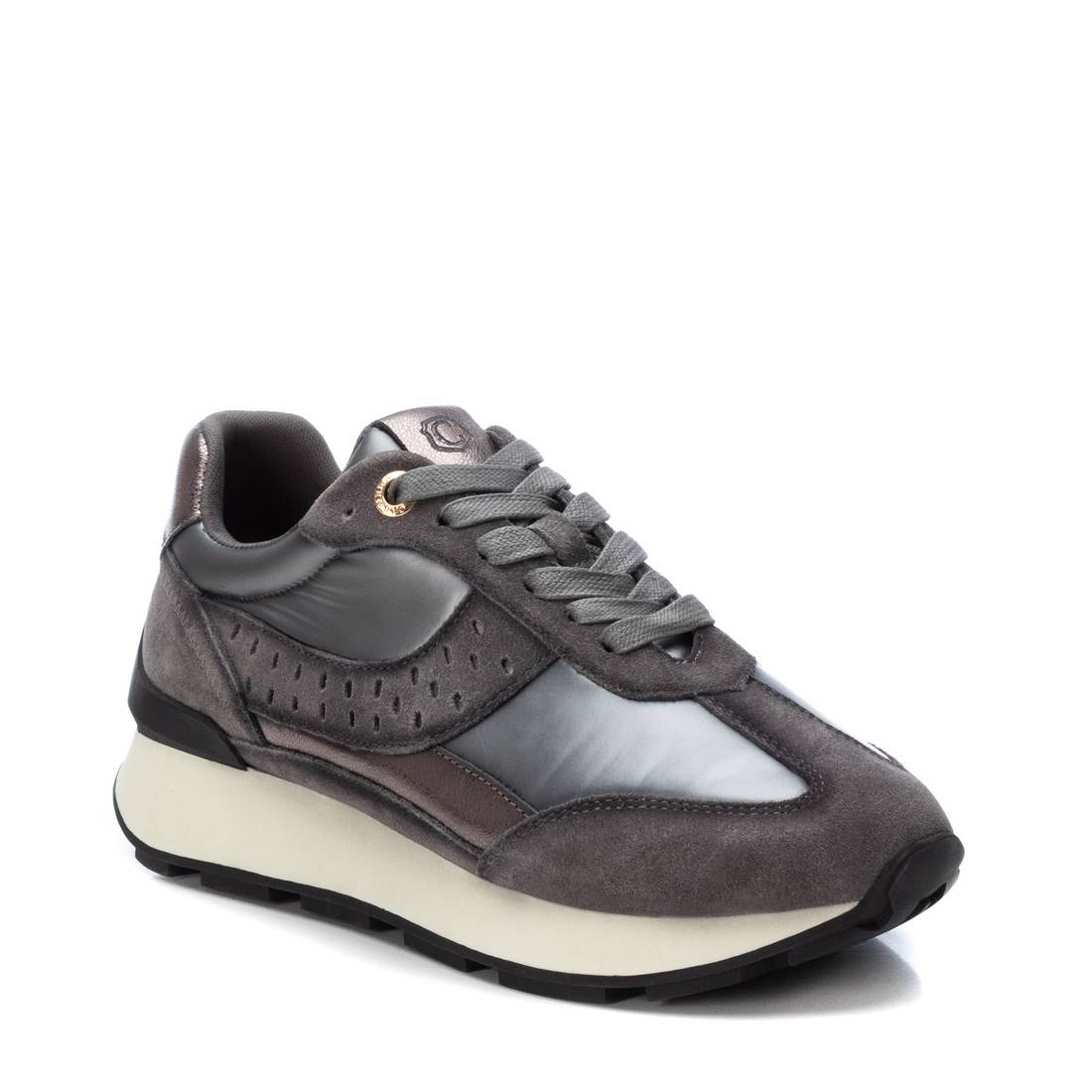 Carmela 16116601 baskets femme grises cuir lacets