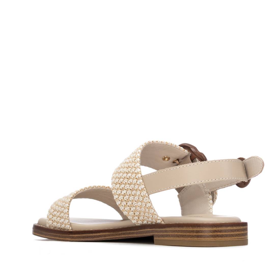 Carmela 16315902 sandale beige rafia boucle plate
