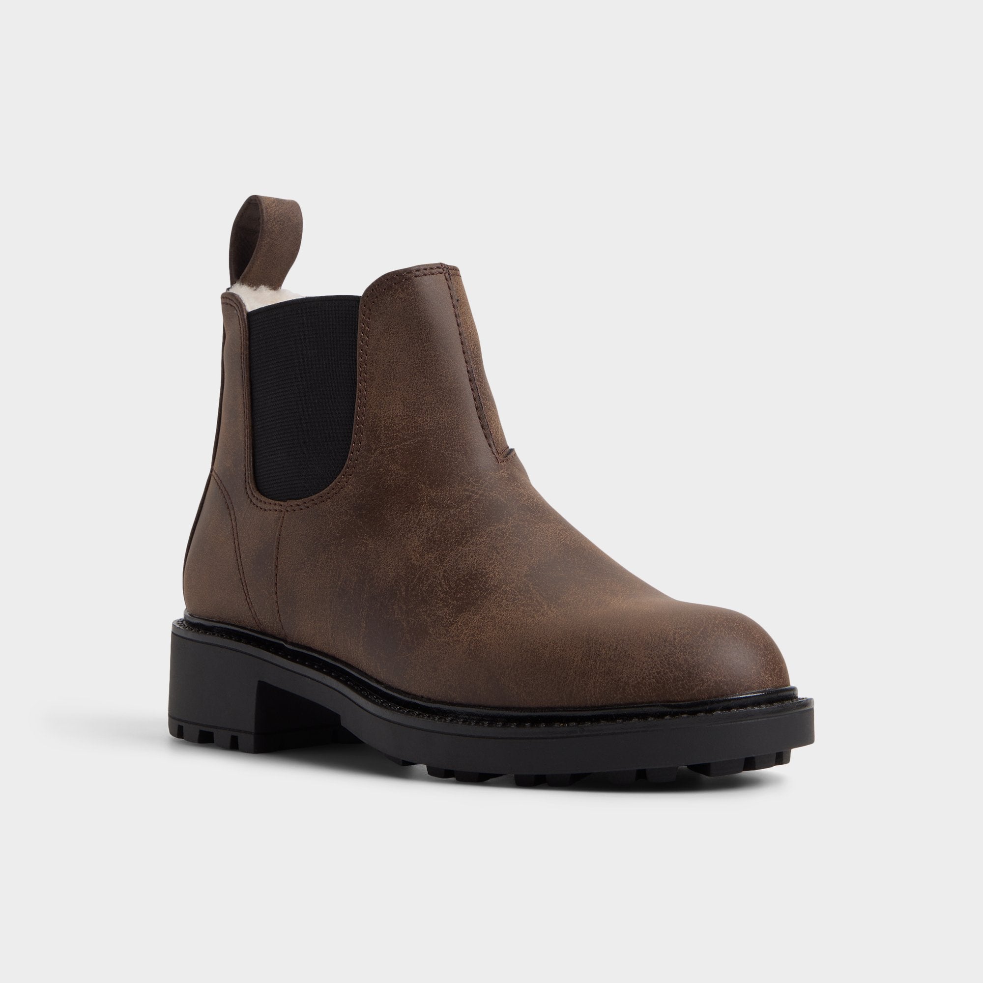 ALDO Faverwham bottines Chelsea cuir marron semelle crantée