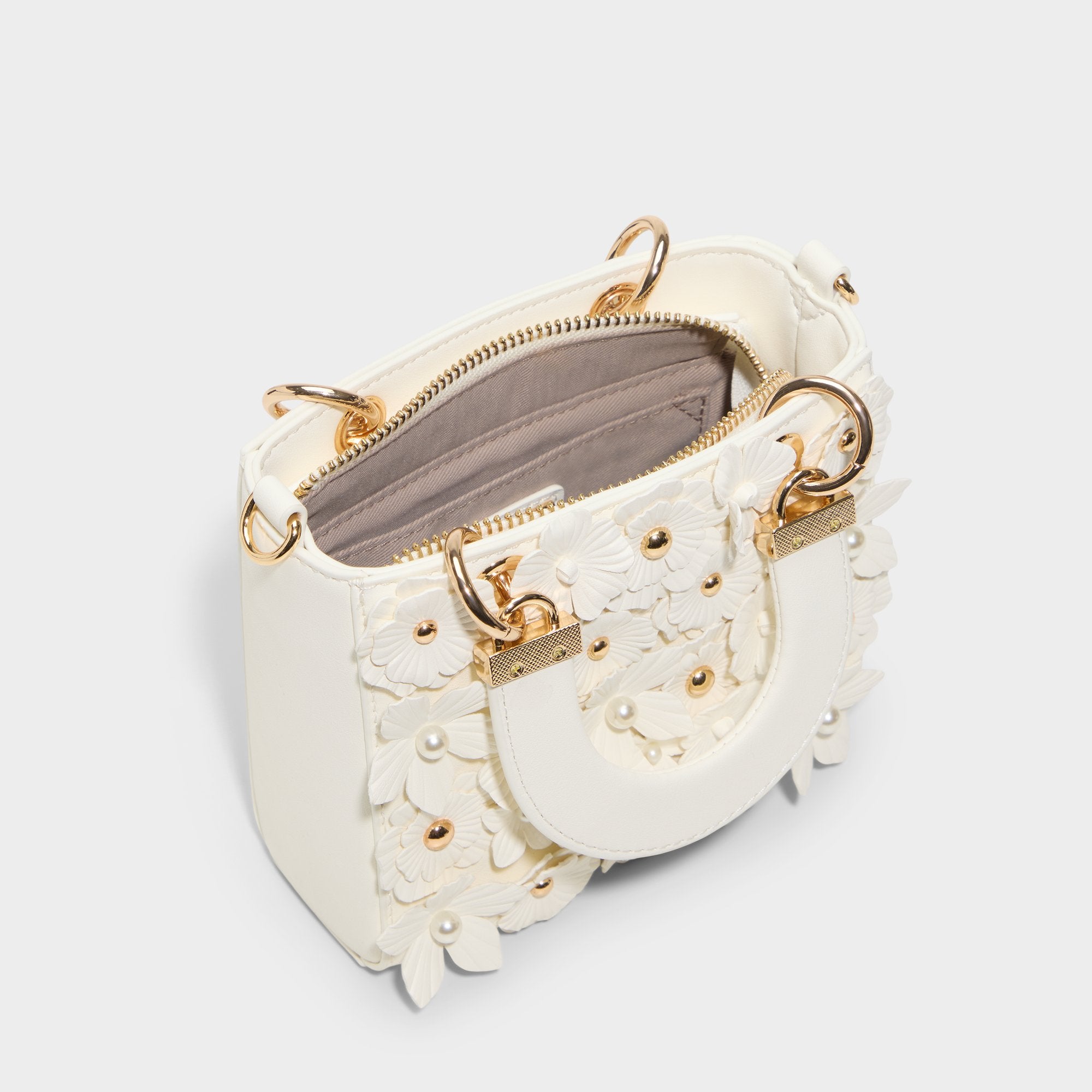 ALDO Azeyliaa sac blanc fleurs 3D