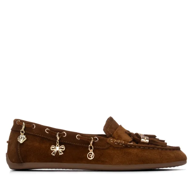 Carmela 16414704 mocassin femme camel cuir plat