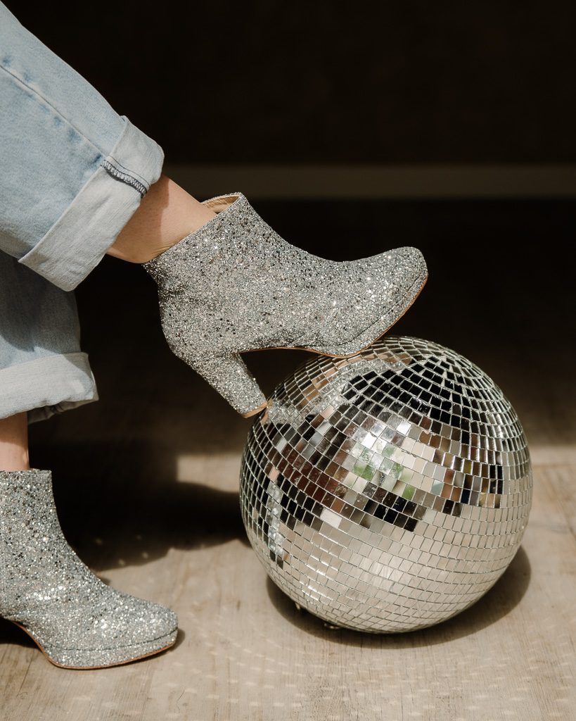 Dessine Moi Un Soulier bottine plateforme glitter argent