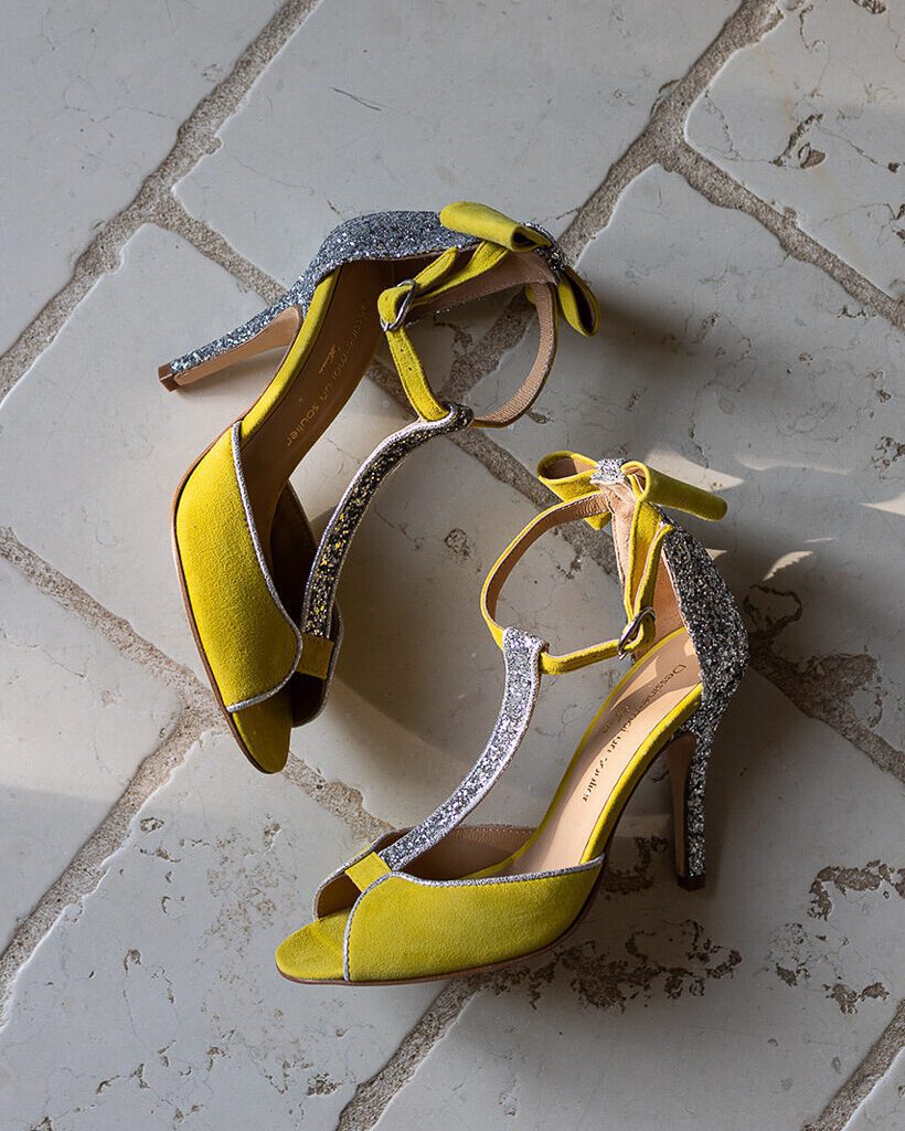 Dessine Moi Un Soulier Charlotte high sandale velours jaune 36