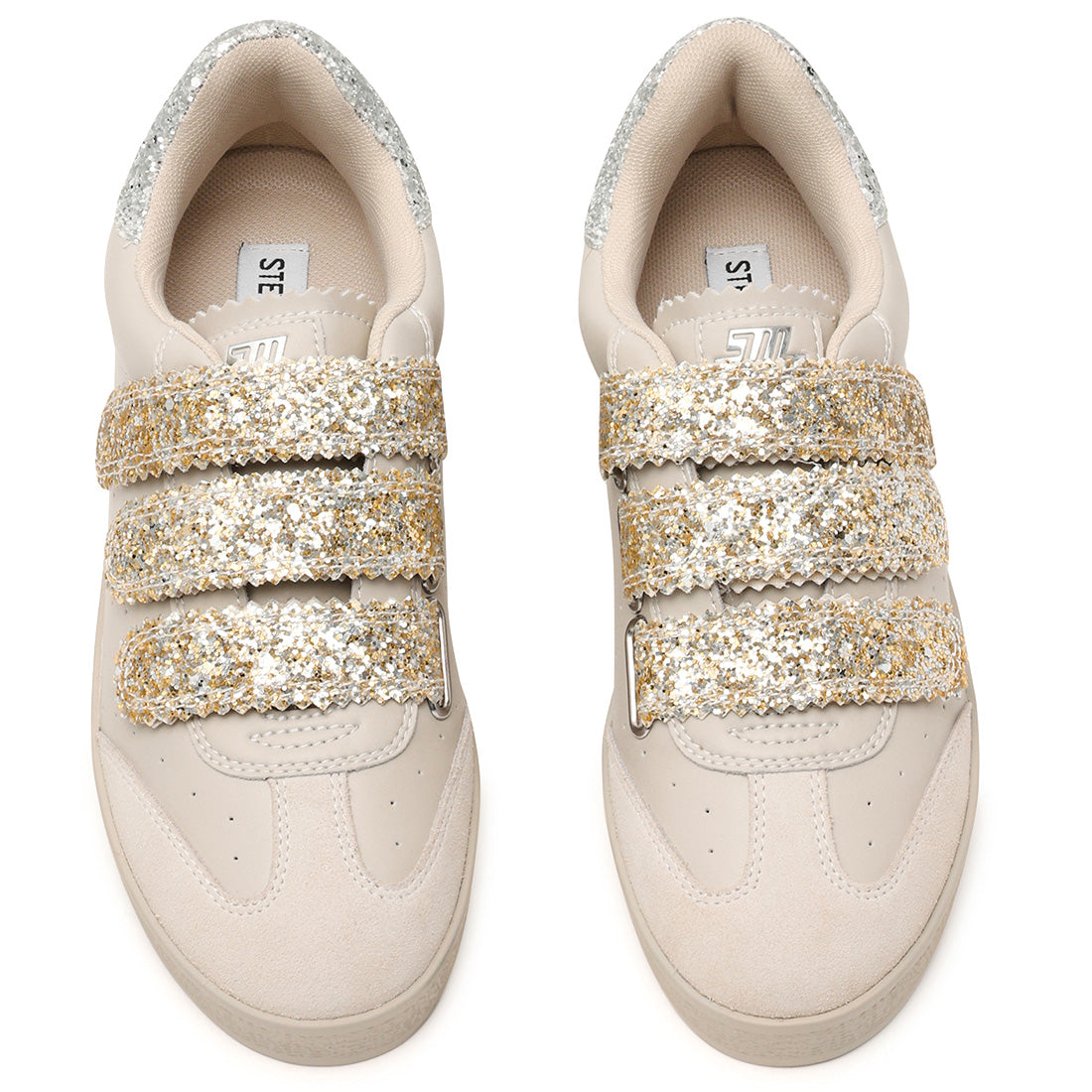 Steve Madden Daybreak baskets bone gold scratch