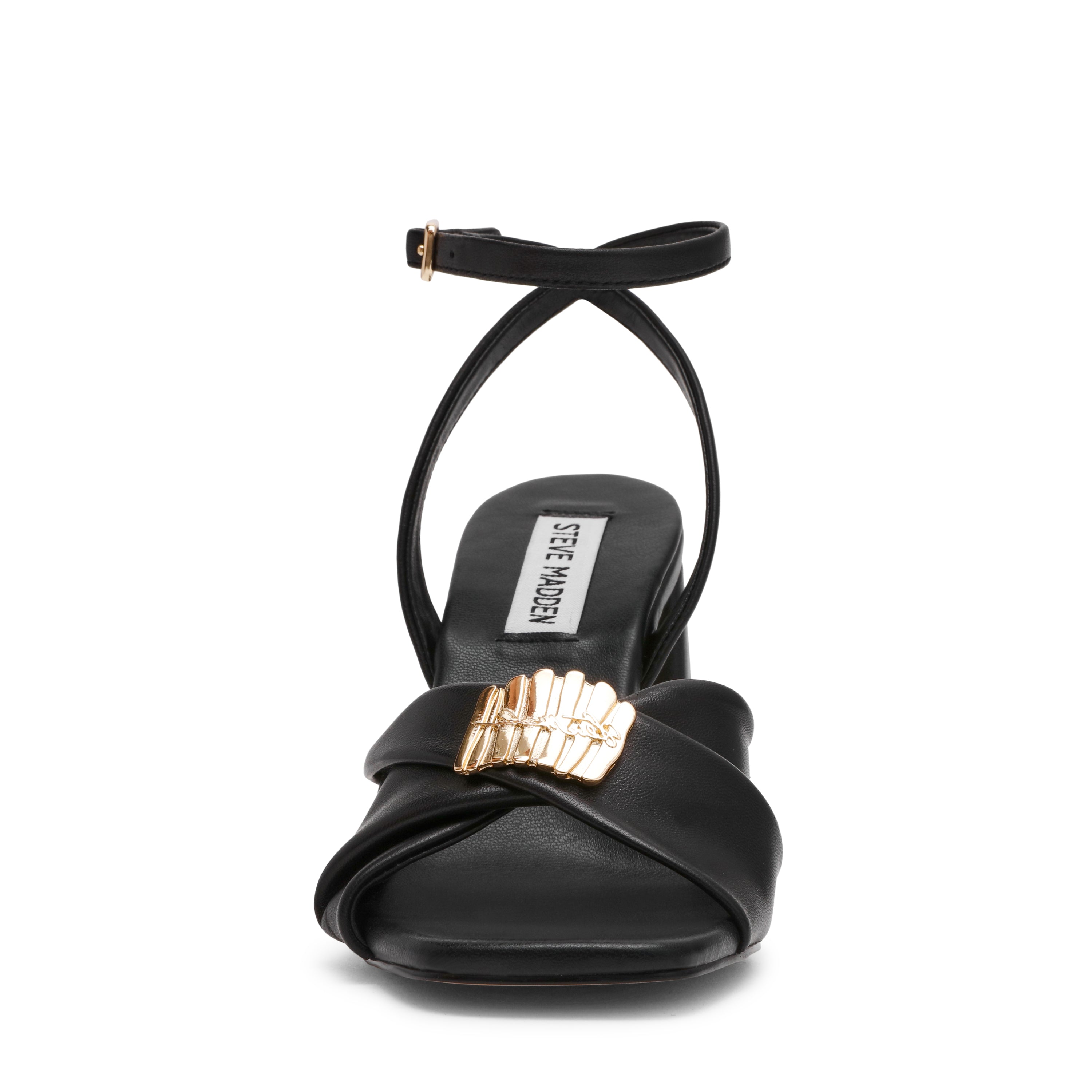 Steve Madden Montage sandales cuir noir talon 7 cm