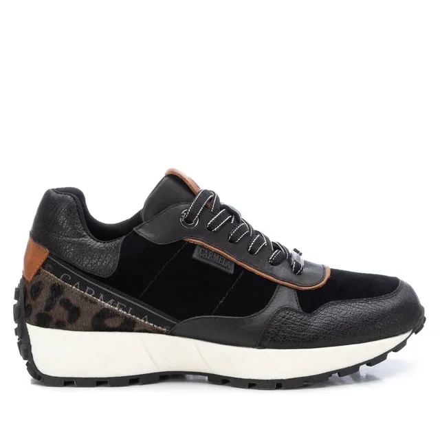 Carmela 16086201 baskets femme noires cuir suède