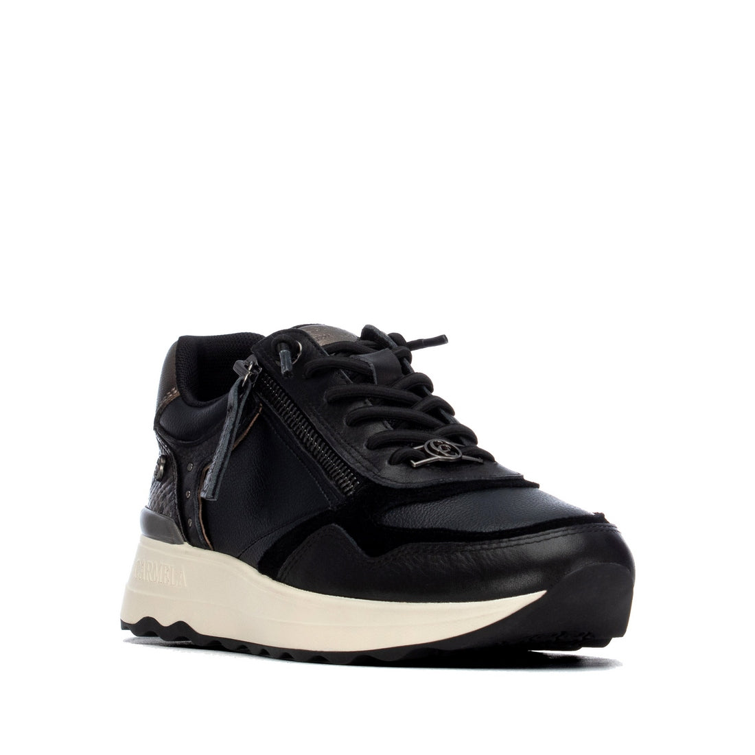 Carmela 16422104 baskets femme cuir noir zip