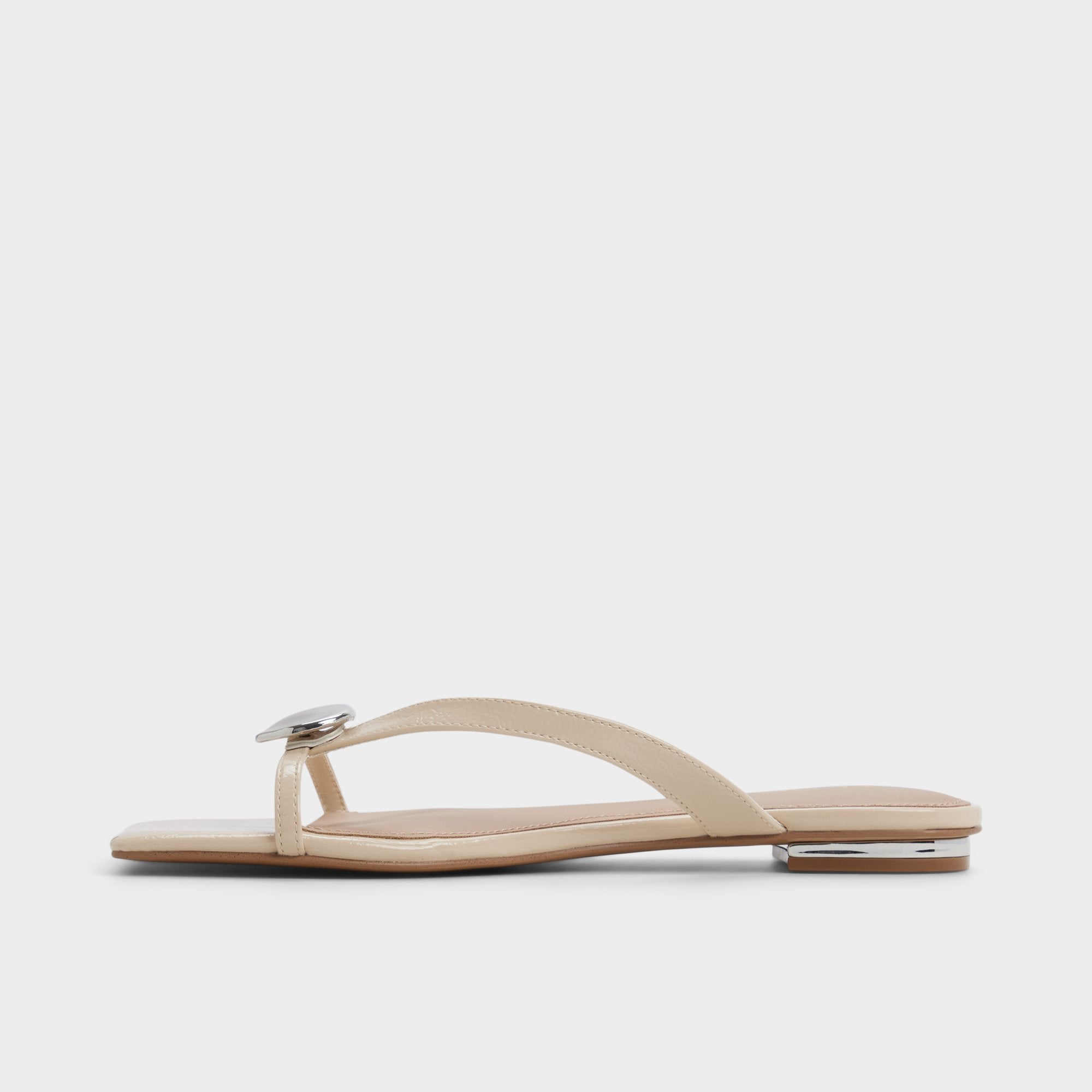 ALDO Iliria tongs plates beige cuir