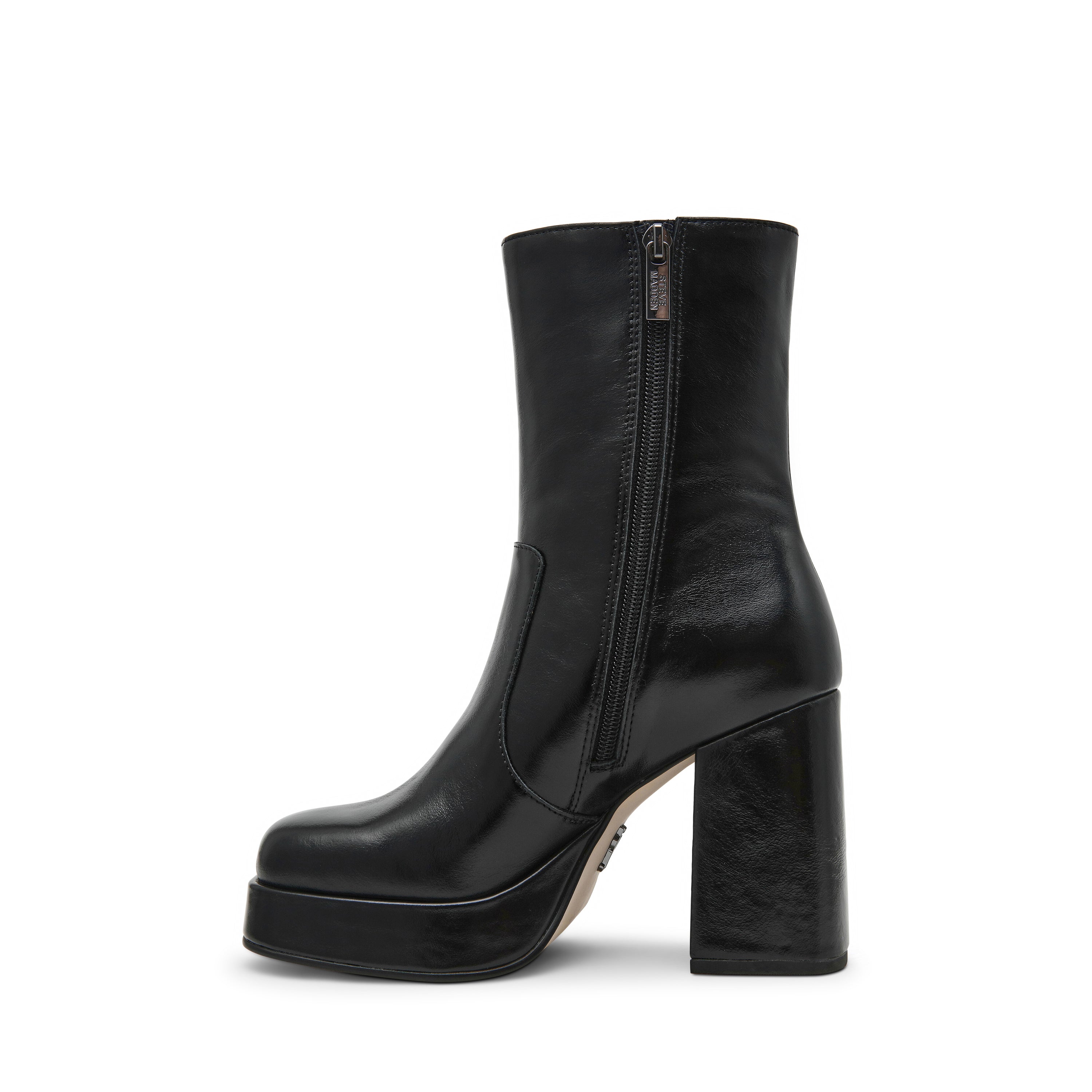 Steve Madden Echos Bootie bottines cuir noir talon 8 cm