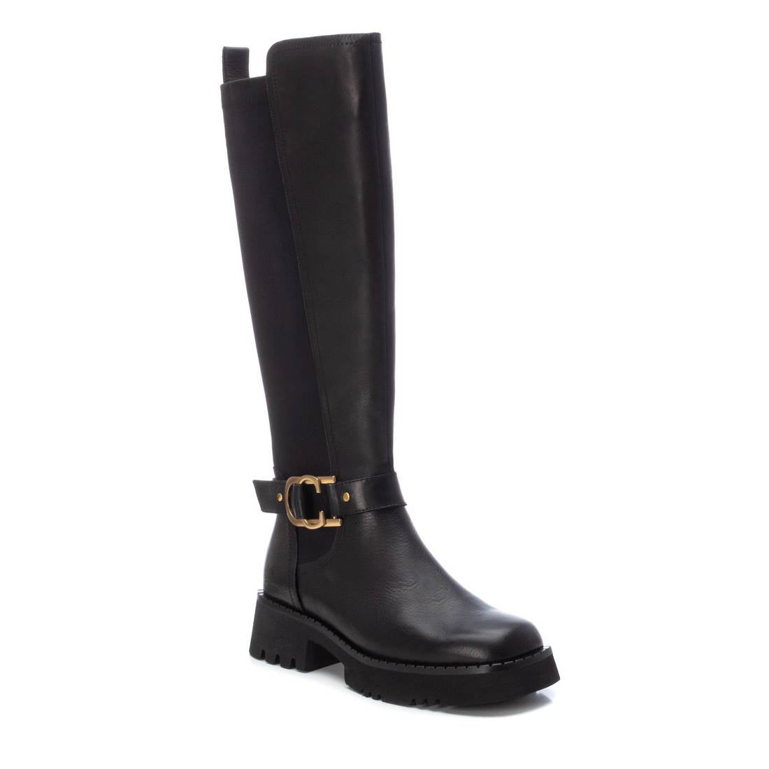 Carmela 16116501 botte cuir noir cavalière plate
