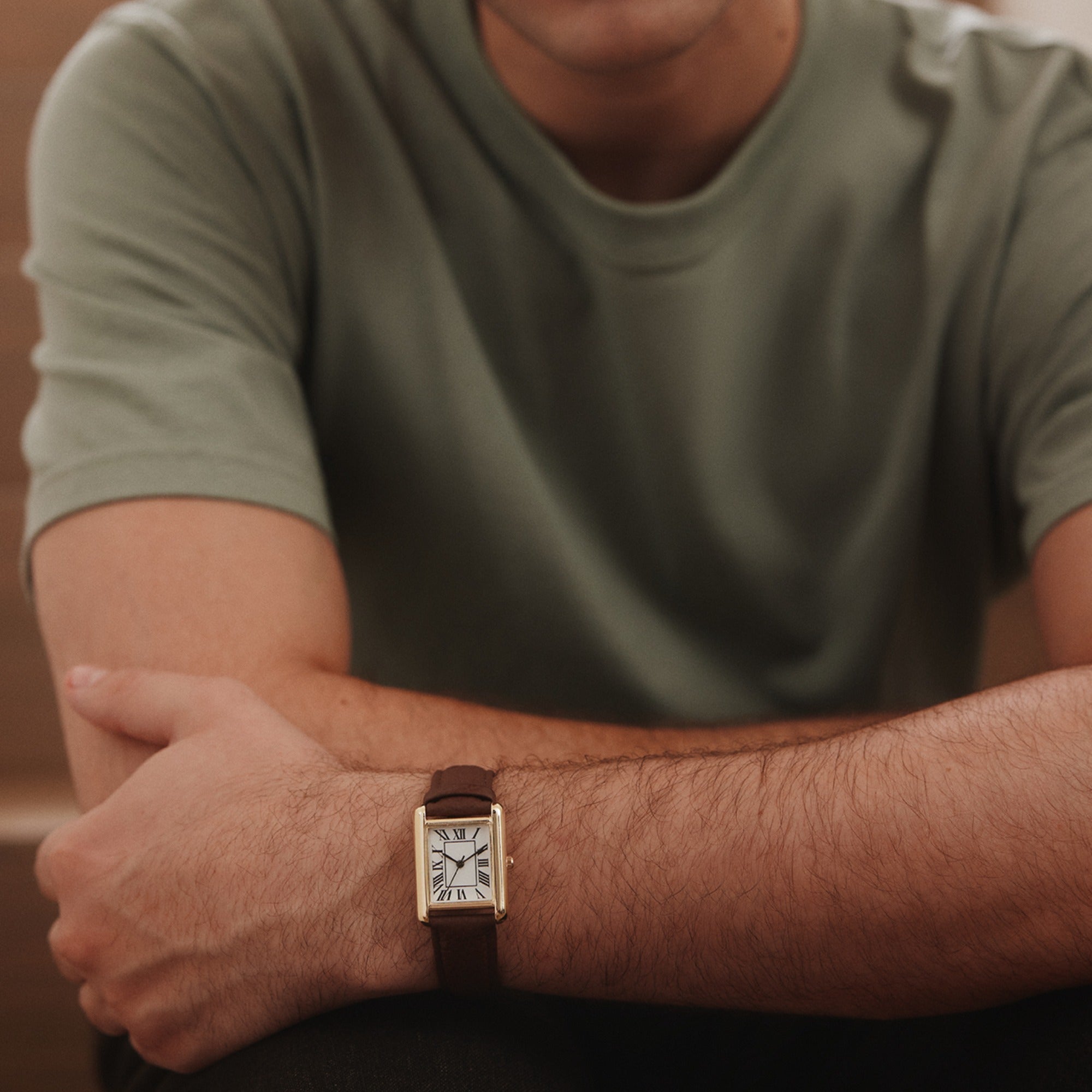 ALDO Robertt montre cuir marron homme