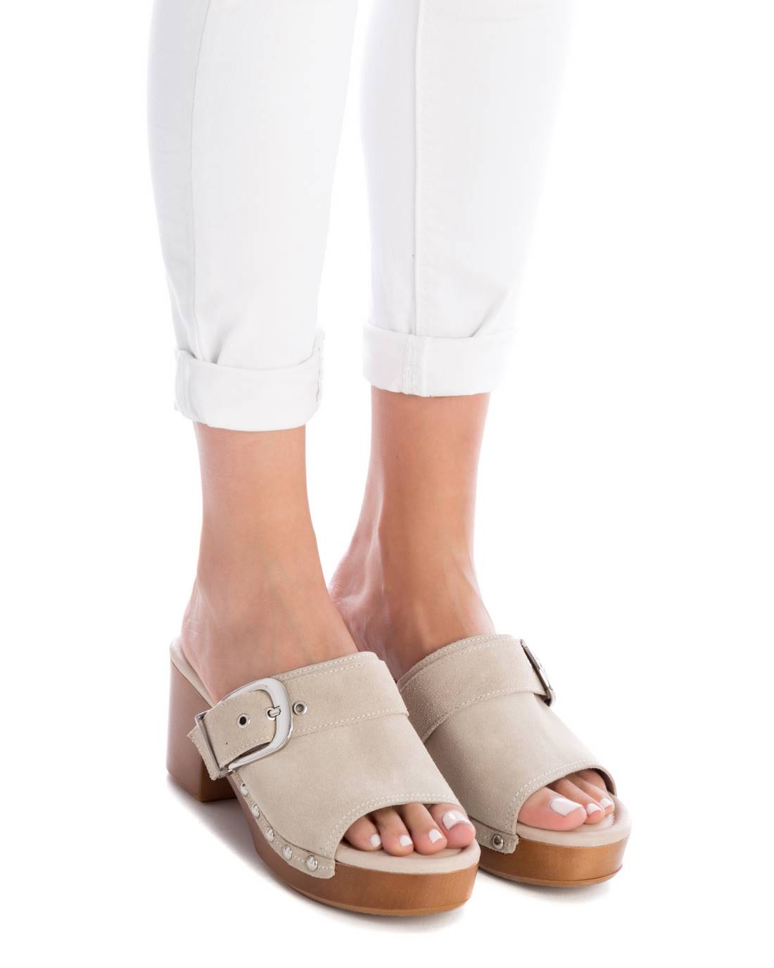 Carmela 16073605 sabots femme blanc cuir