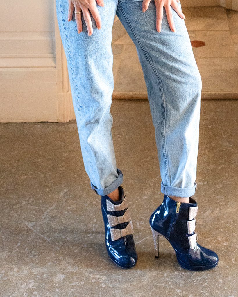 Dessine Moi Un Soulier bottine plateforme vernis bleu 38
