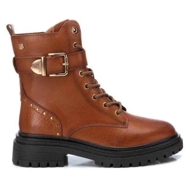 Carmela 16194202 boots militaires marron cuir plat