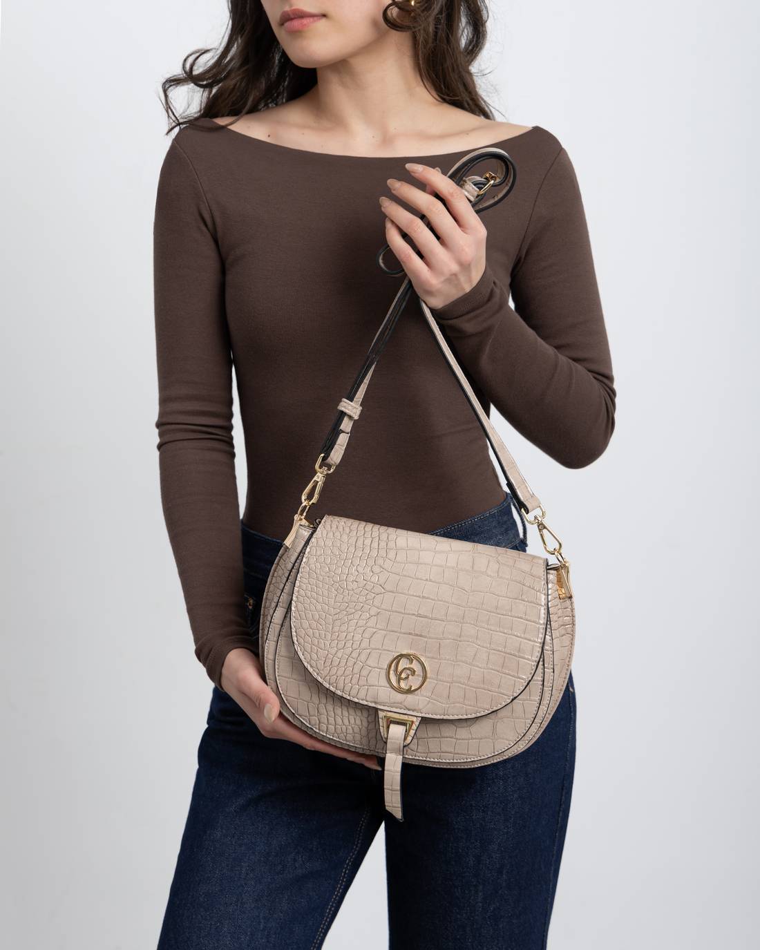 Carmela 18617202 bandoulière vegan beige croco