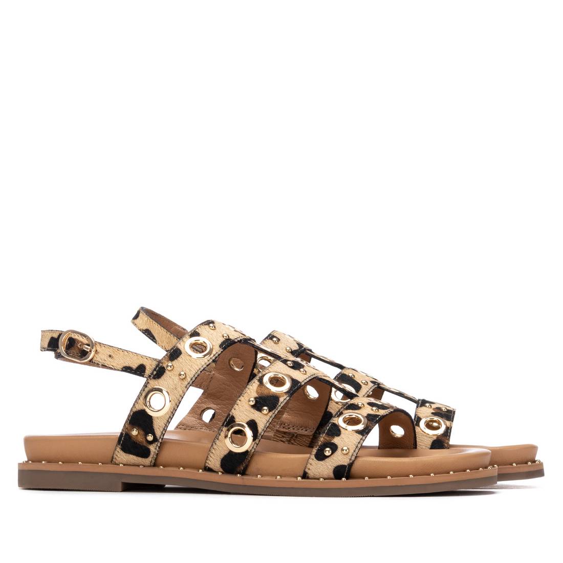 Carmela 16320802 sandales léopard cuir plates