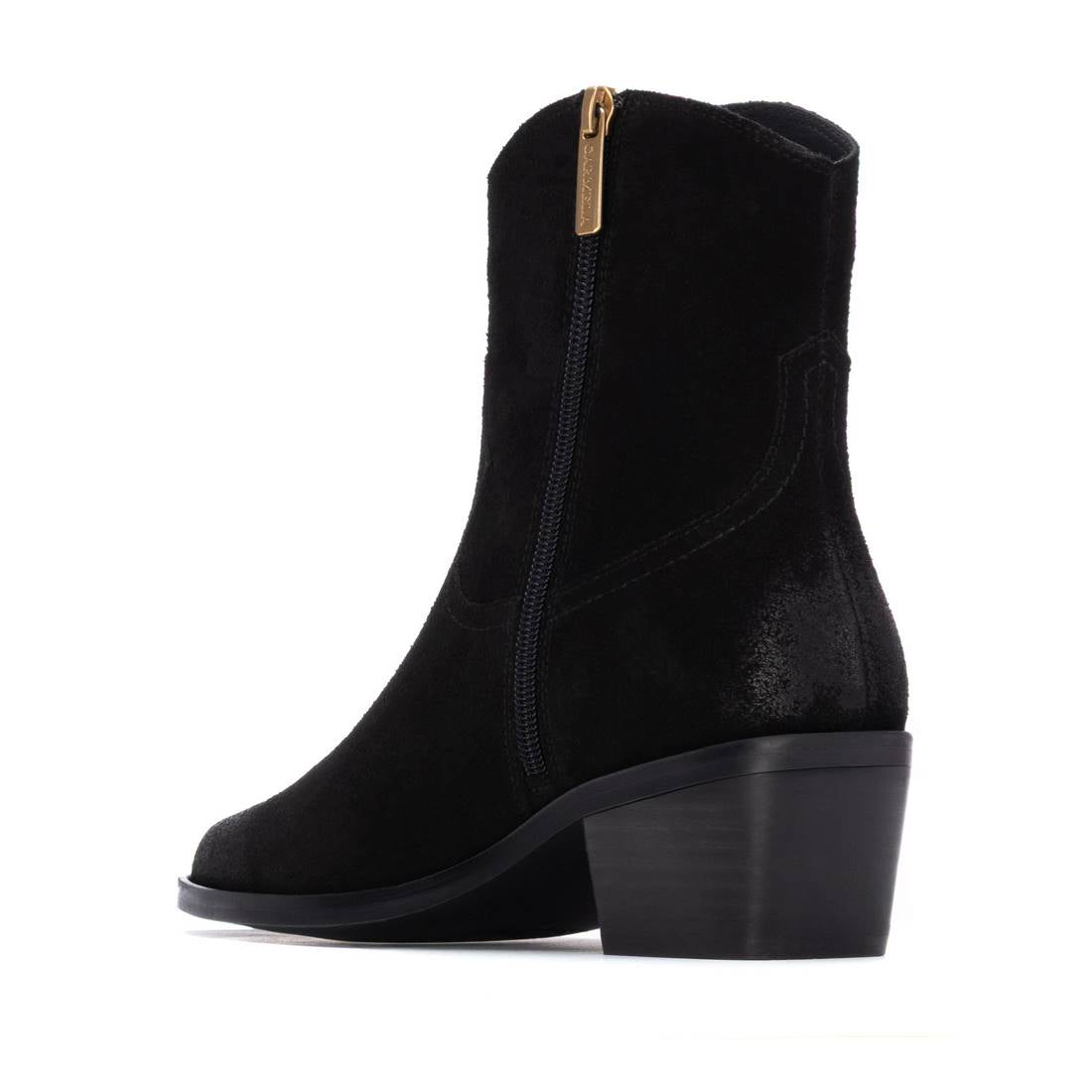 Carmela 16266303 bottine cowboy noir suède