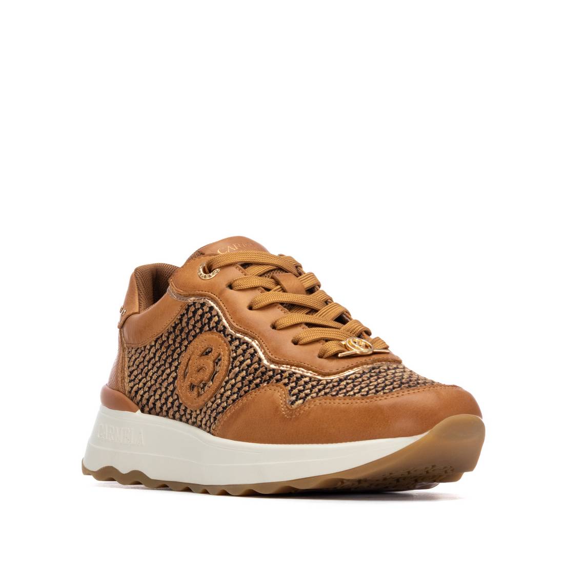Carmela 16323902 basket femme compensée camel été