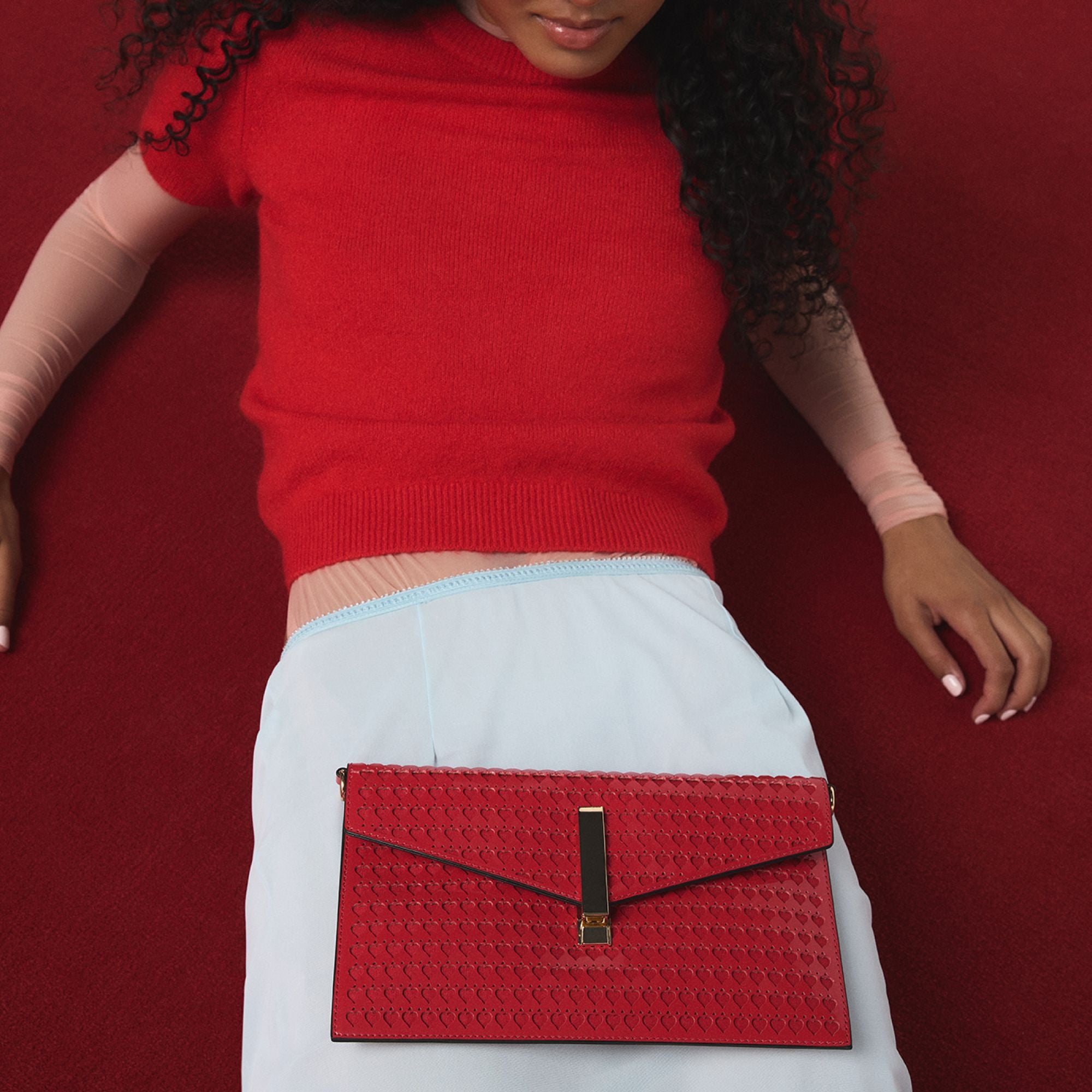 ALDO Loveclutchh pochette cœur rouge femme