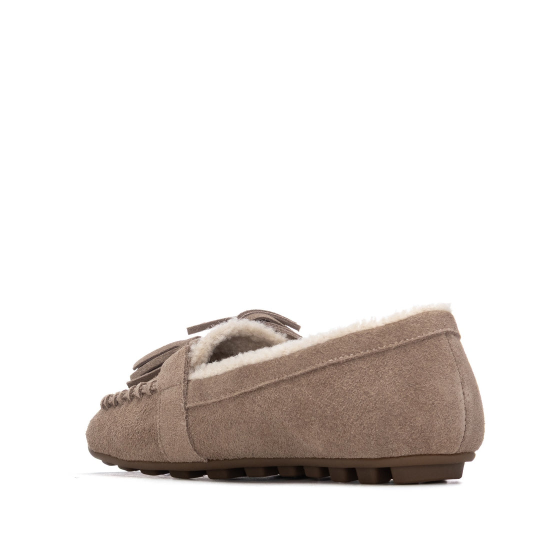 Carmela 16428902 mocassins suède taupe fourrés