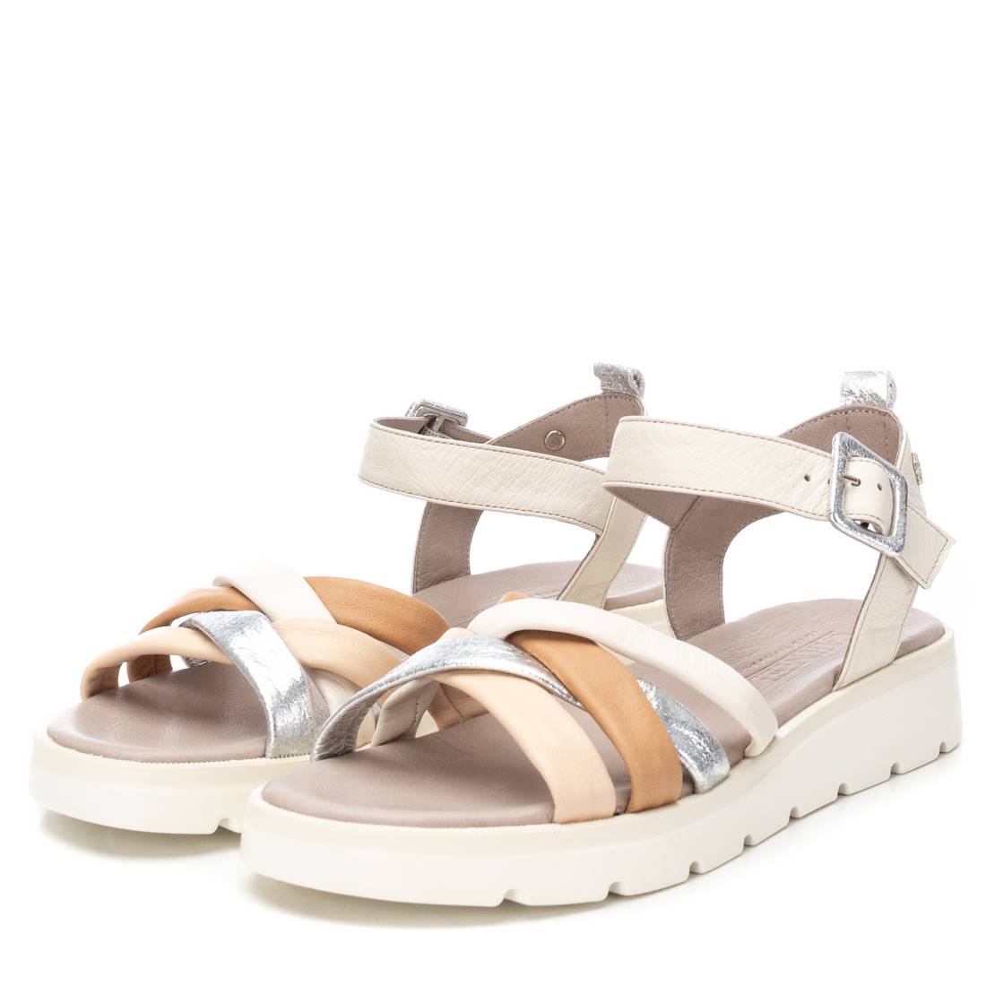 Carmela 16155703 sandales femme cuir blanc plat