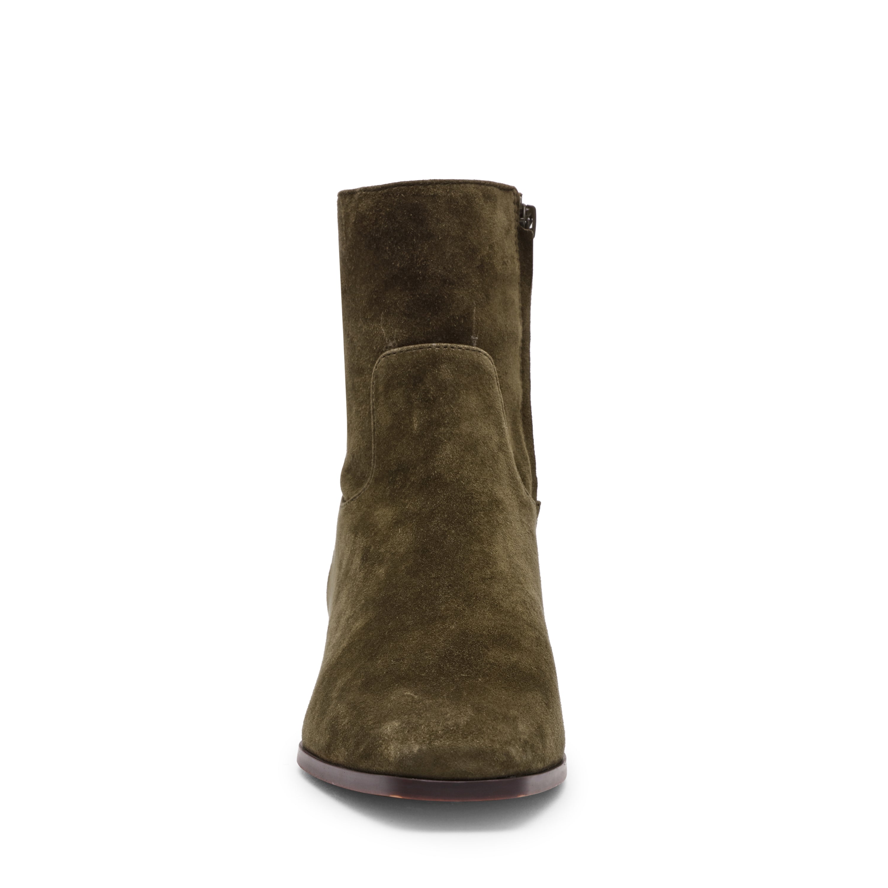Steve Madden Dusty Bottines Daim Olive Zip Talon 3 cm