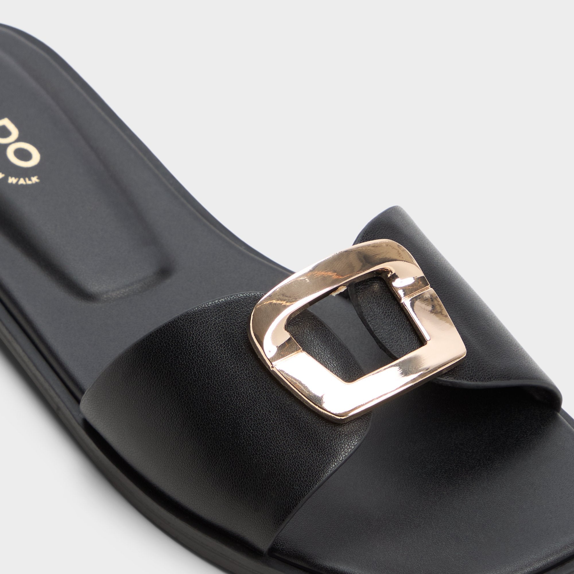 ALDO Tidella sandales plates noires cuir femme
