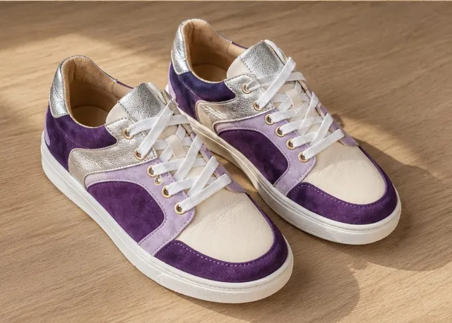 Dessine Moi Un Soulier Basket Velours Violet Lilas Argent 38