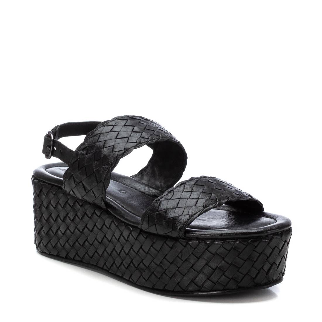 Carmela 16223204 sandales compensées femme noir cuir