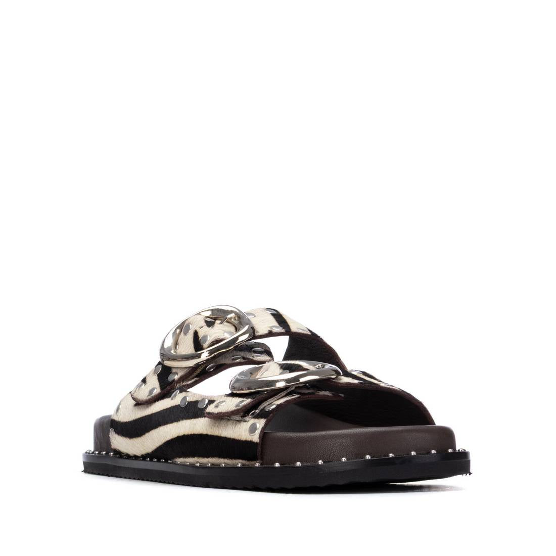 Carmela 16305604 sandale plate femme zèbre cuir