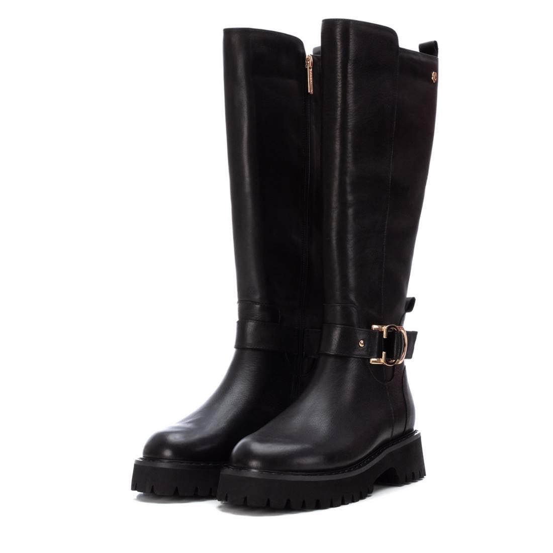 Carmela 16088701 botte noire cuir talon bas