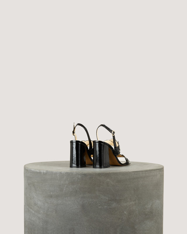 Tila March Rhea sandale cuir verni noir talon 8 cm