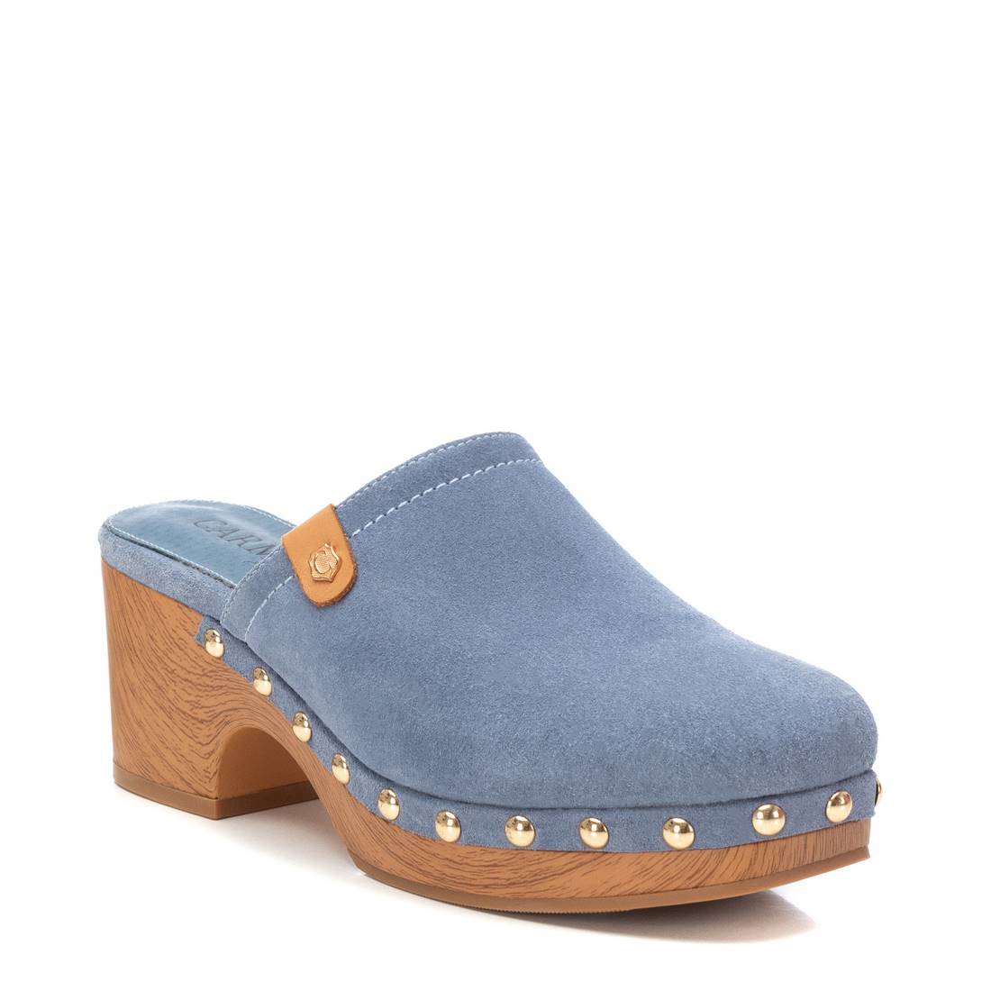 Carmela 16147506 sabot cuir bleu talon 7 cm