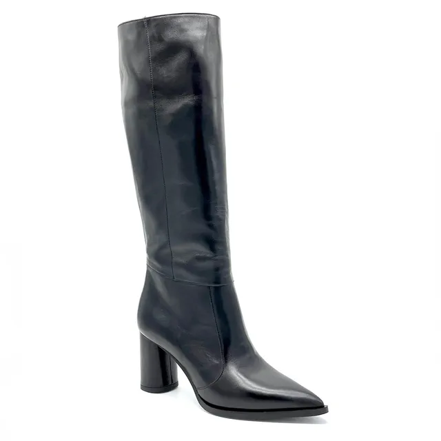 ELATA 99901 bottes cuir noir talon 7,5 cm