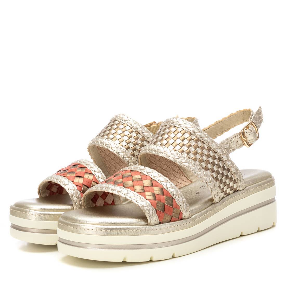 Carmela 16225501 sandale cuir or tressée boucle cheville