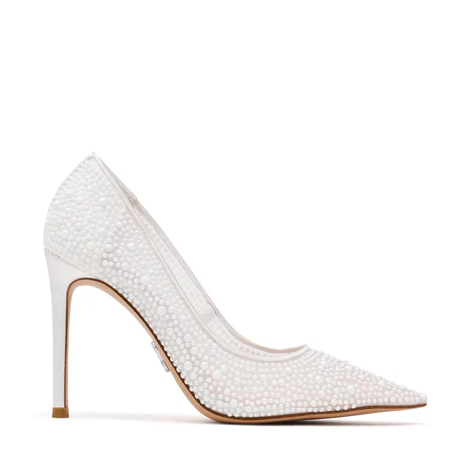 Steve Madden Thrive-P escarpin blanc perle talon 10 cm