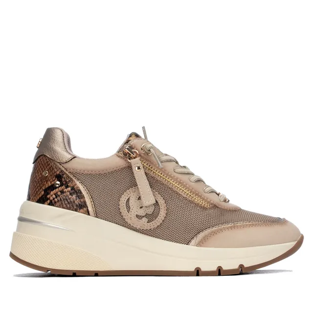 Carmela 16422801 baskets compensées beige zip