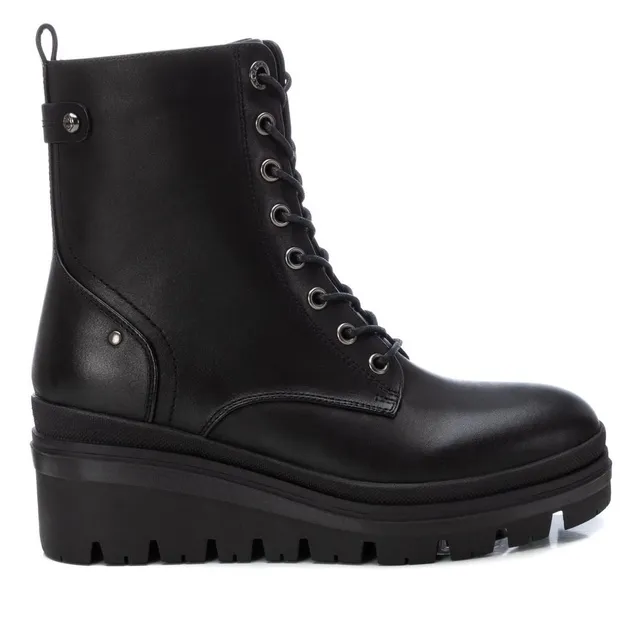 Carmela 16201101 bottines femme noires cuir compensées