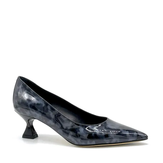 ELATA 55506 escarpins vernis bleu écaille talon 5,5 cm