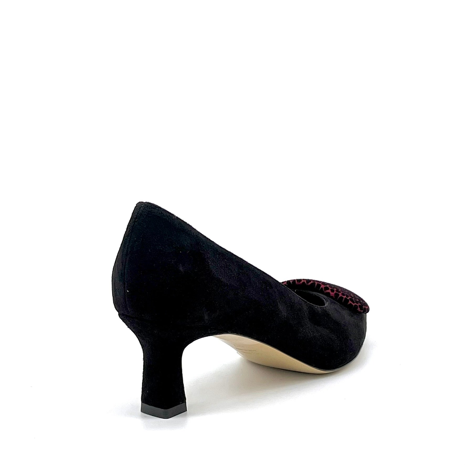Elata 56508 escarpin daim noir bordeaux talon 5,5 cm