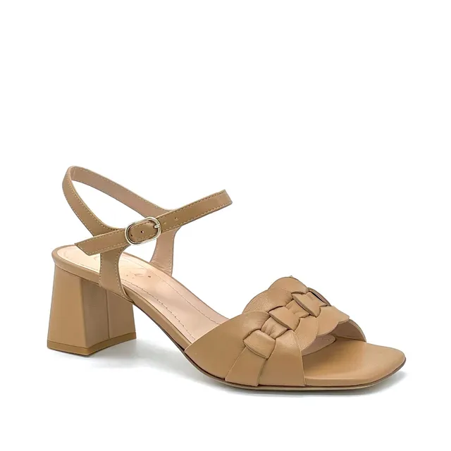 Elata 12124_1 sandales cuir camel tressé 5,5 cm