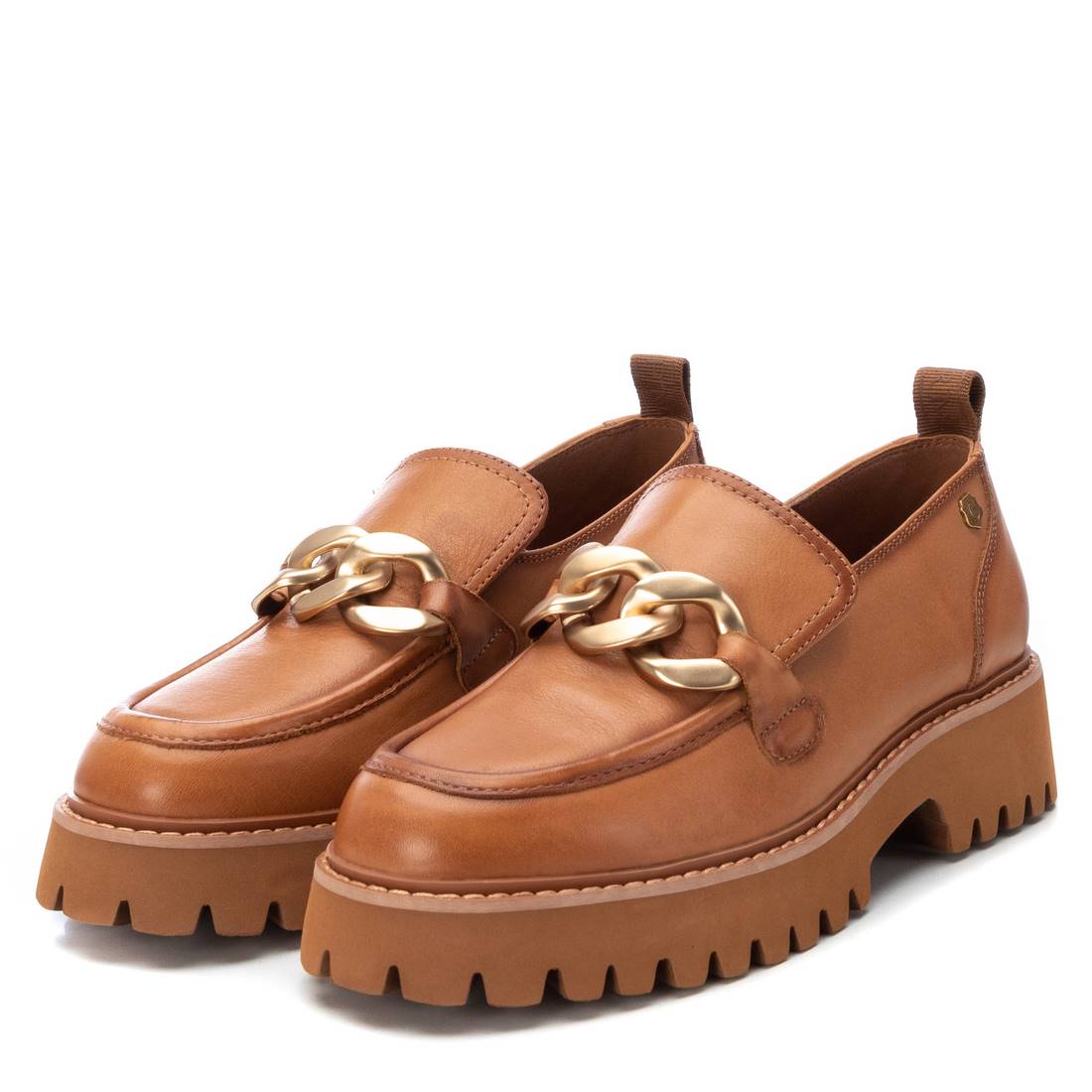 Carmela 16106103 mocassin femme marron cuir chaîne