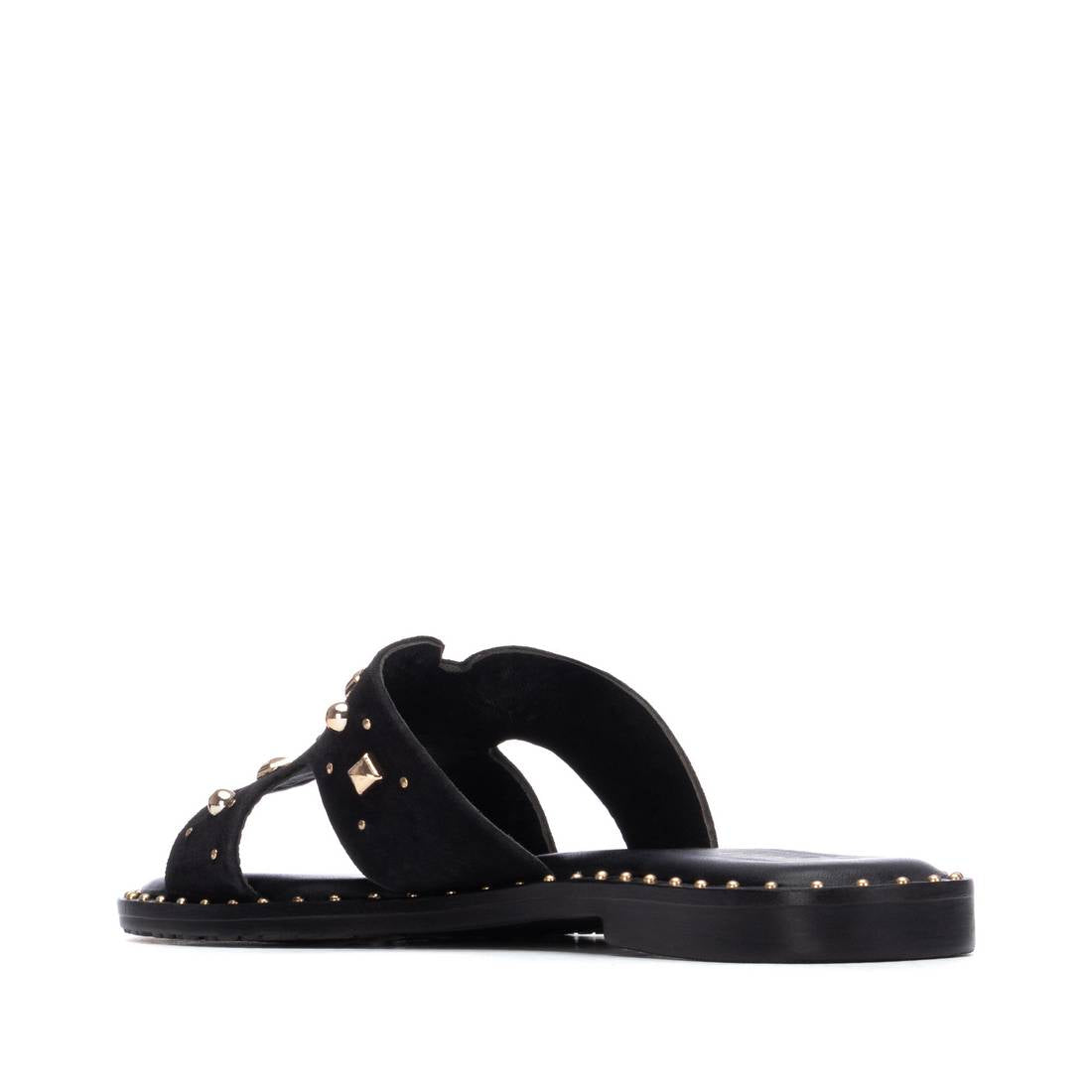 Carmela 16305701 sandales cuir noir plates