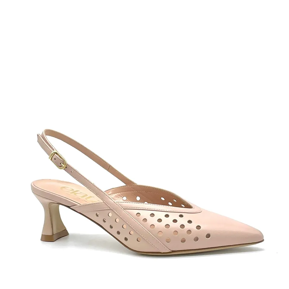 Elata 16159 slingback nude cuir talon 5,5 cm