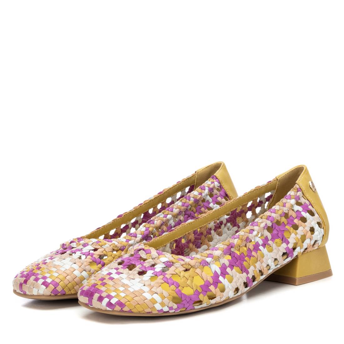 Carmela 16218604 ballerine cuir jaune tressé
