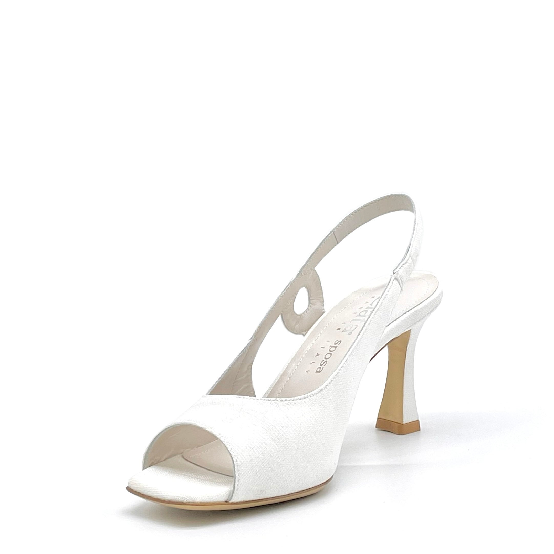 Elata S2542 sandale laminée blanche talon 7,5 cm