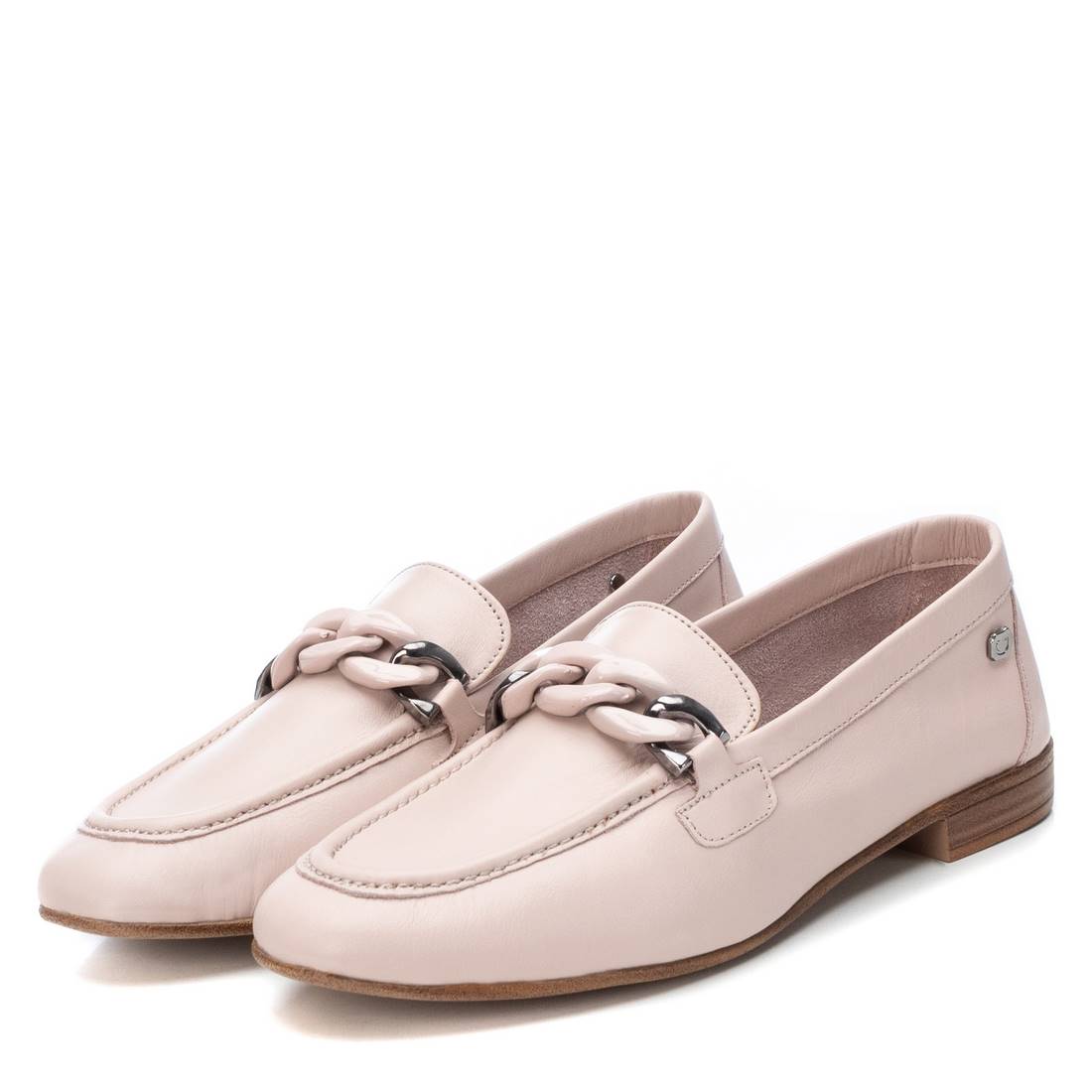 Carmela 16073703 mocassin cuir marron chaîne plat
