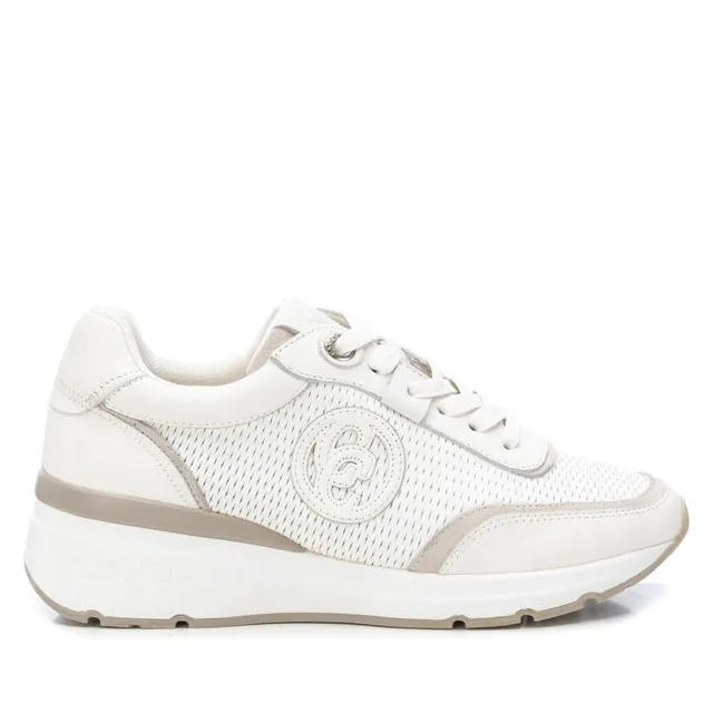 Carmela 16142003 basket cuir blanc métallisé