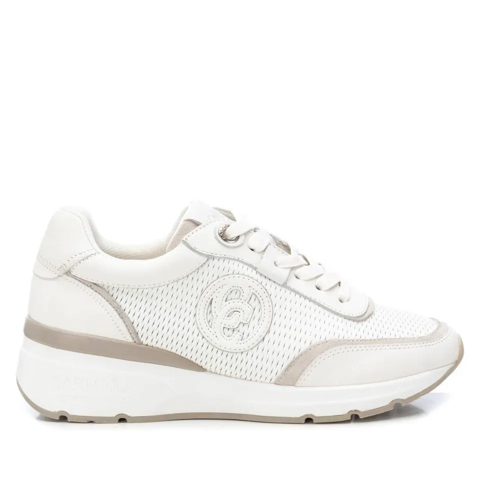 Carmela 16142003 basket cuir blanc métallisé
