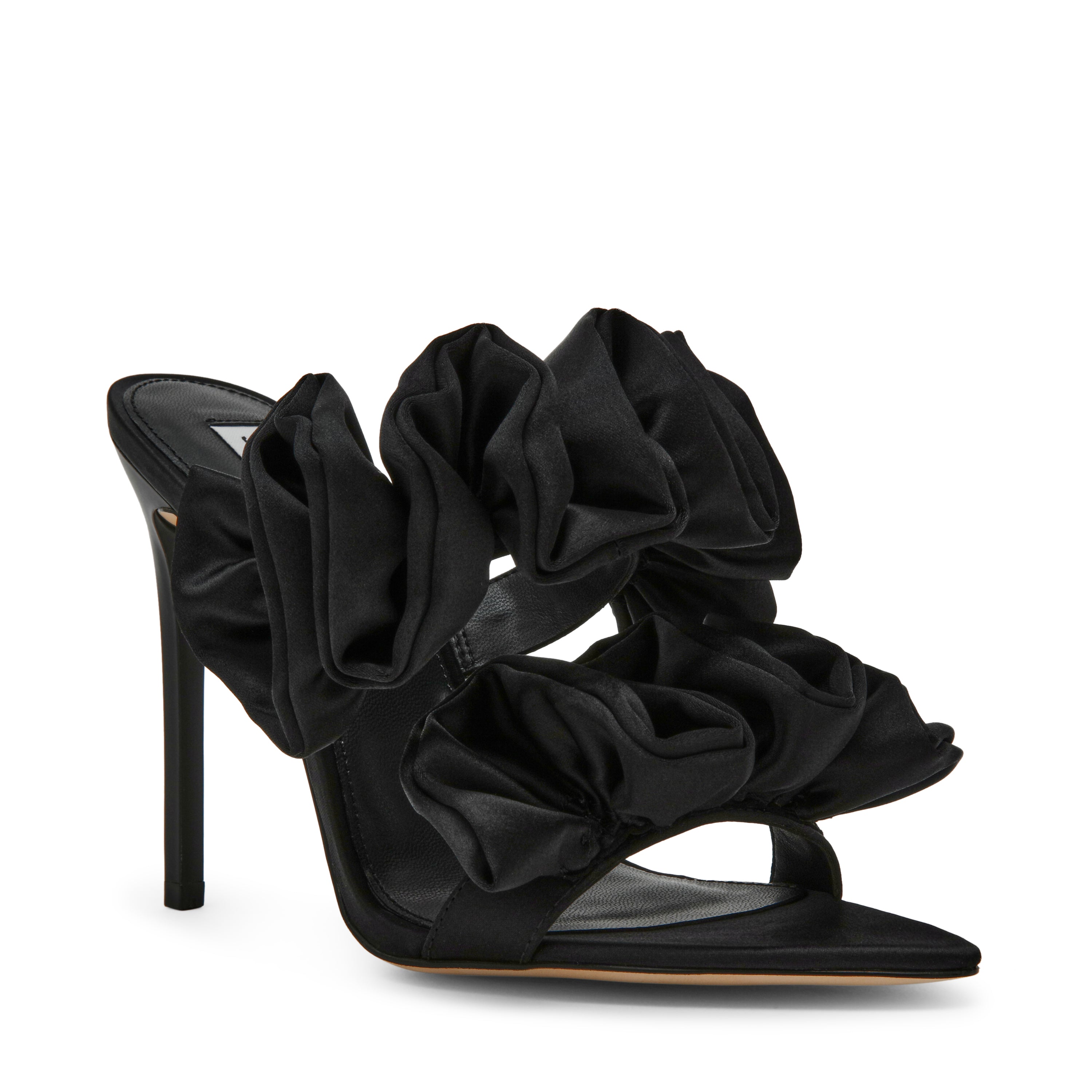 Steve Madden Aalina sandales satin noir talon 10 cm